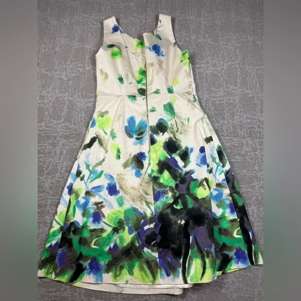 Kate Spade New York Jillian Natural Clotted Cream Watercolor Dress Size 4